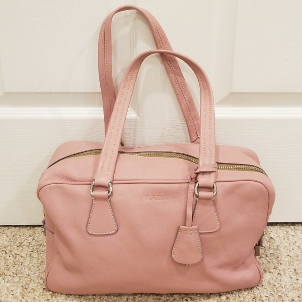 PRADA Rosa Leather Authentic Handbag